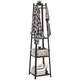 image 1 of HOMCOM Clothes Rack with Storage, Garment Rack with Hooks and Shelf Brown
