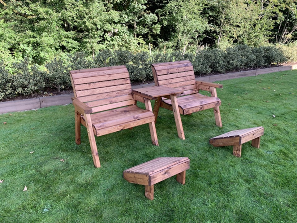 image 1 of Grand Twin Straight Chair with Footstools - W240 x D90 x H98 - Fully Assembled