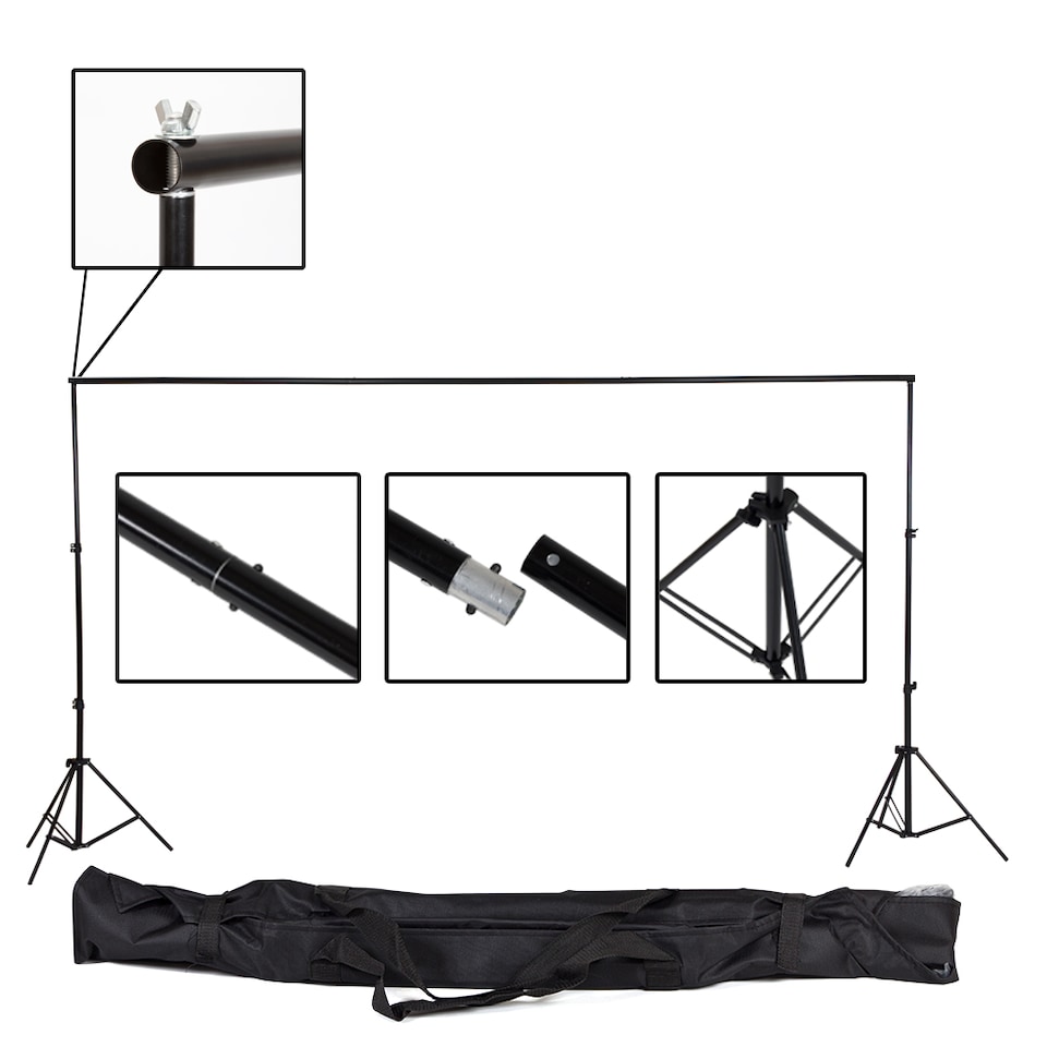 image 1 of Backdrop system, full set 3x6m with carry bag | White | white | 300 x 600 cm | 1