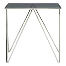 Shalimar Square Triangular Side Table Silver