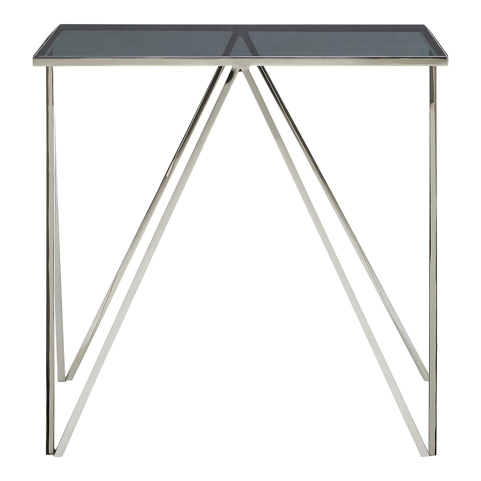 image 1 of Shalimar Square Triangular Side Table Silver