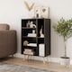 image 2 of Black 4-Drawer 2-Section Shelving Unit | Black | Black & Pine | 1