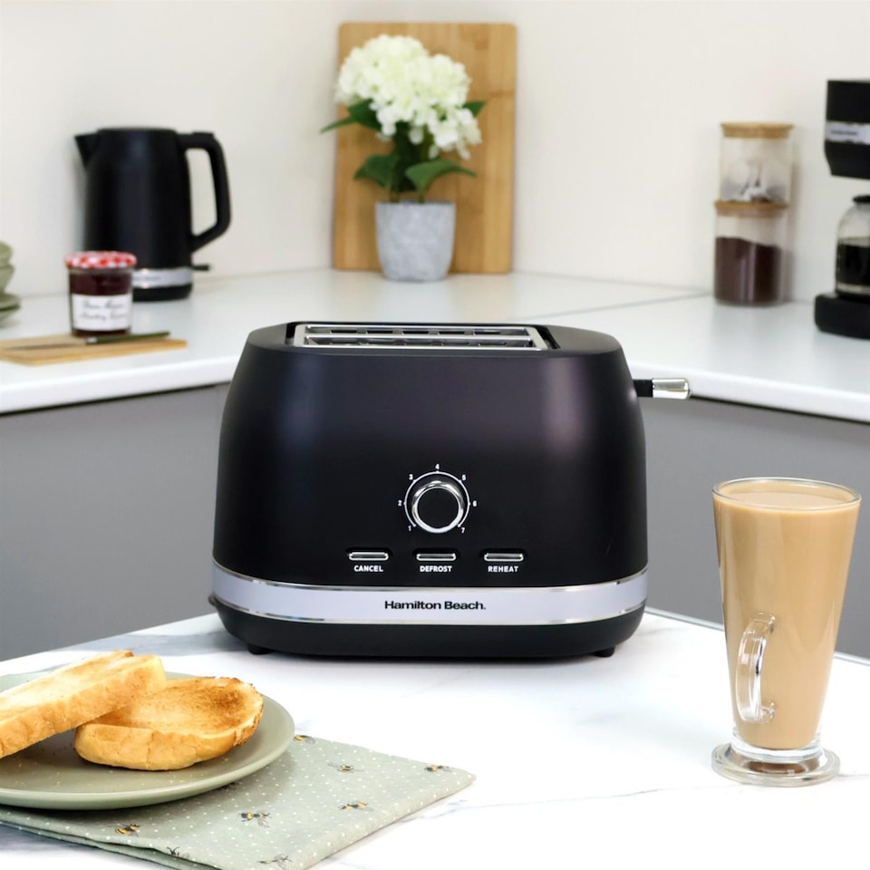 image 1 of Hamilton Beach Ella Black Kettle & Toaster Set