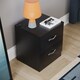 image 5 of Vida Designs Riano 2 Drawer Bedside Chest Cabinet Table Nightstand, Black