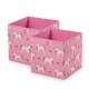 image 1 of OHS 2 Pack Folding Storage Unicorn Print Cubes Space Saving Home Bedroom Clothes Toy Organiser Pink
