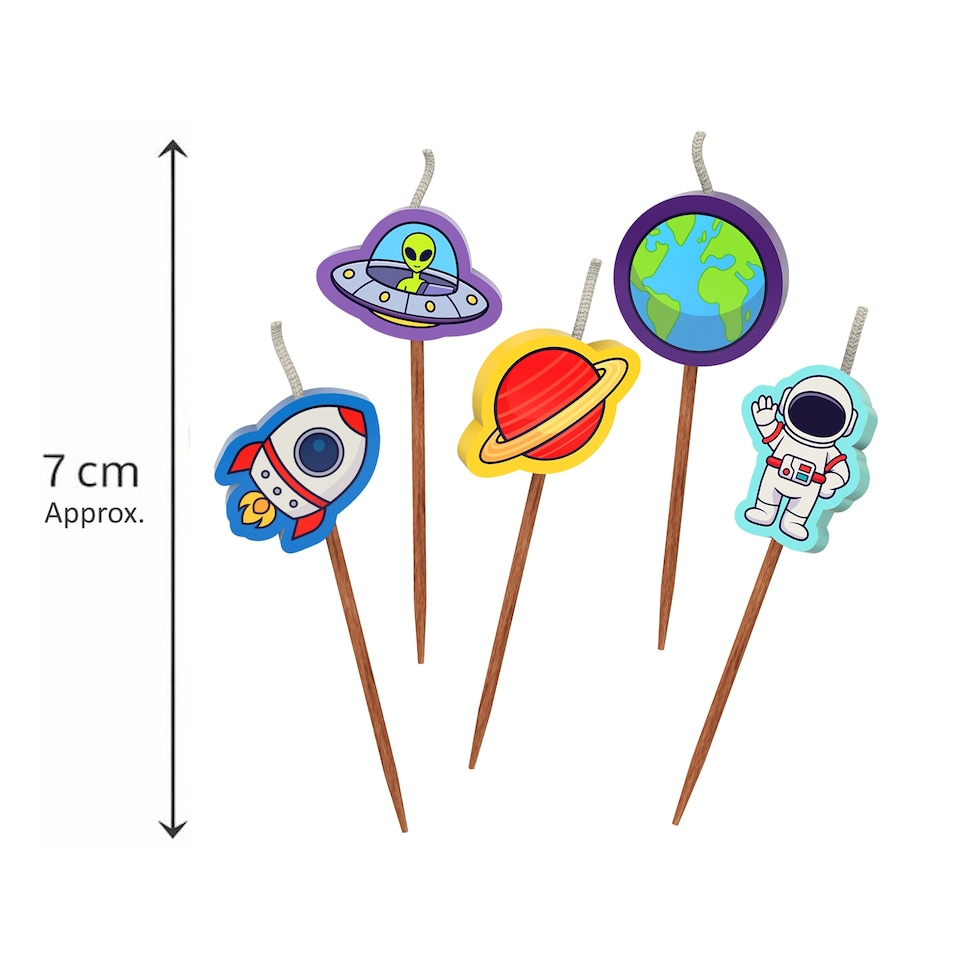 image 1 of Novelty Cake Candle Set - Space