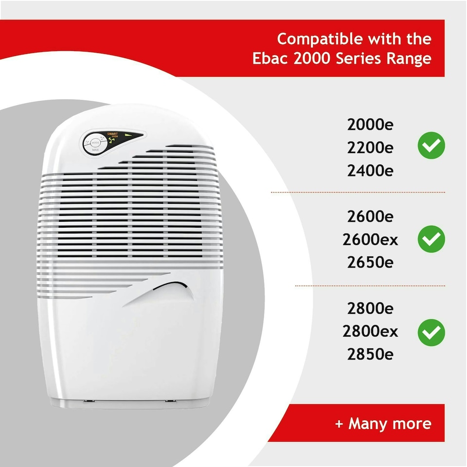 image 1 of SPARES2GO Air Purifier Carbon Filters compatible with Ebac 2000e 2200e 2400e 2600e 2600ex 2650e 2800e 2800ex 2850e (Pack of 3)