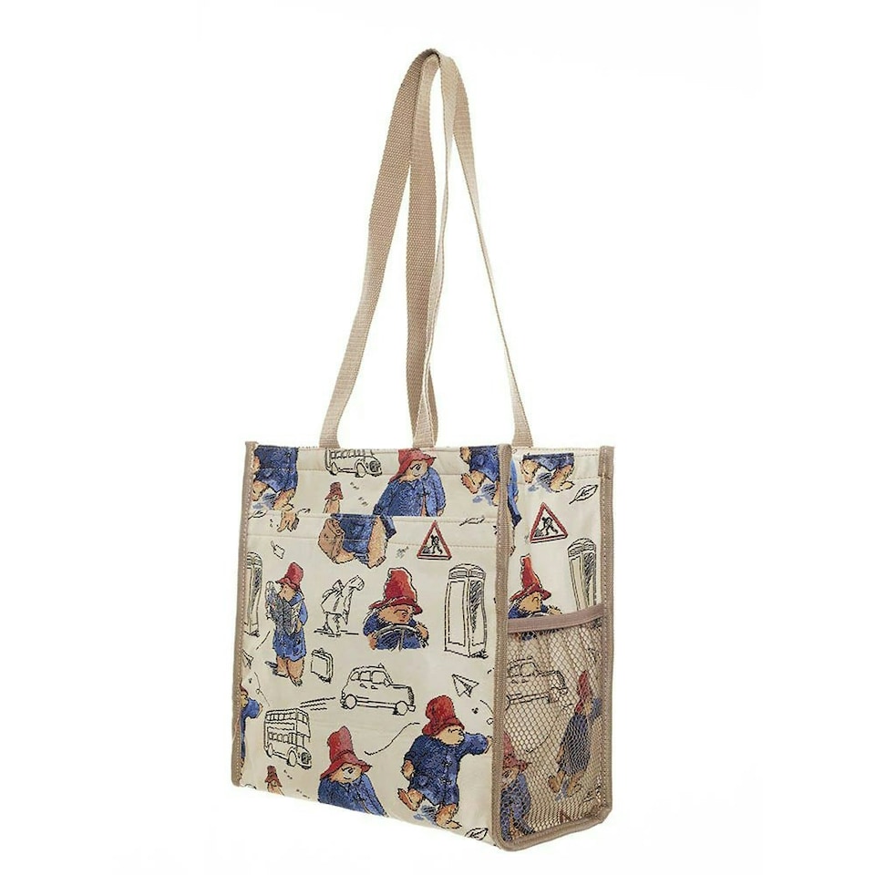 image 1 of Signare Resuable Shopper Bag Paddingto Bear London Transport | Cream