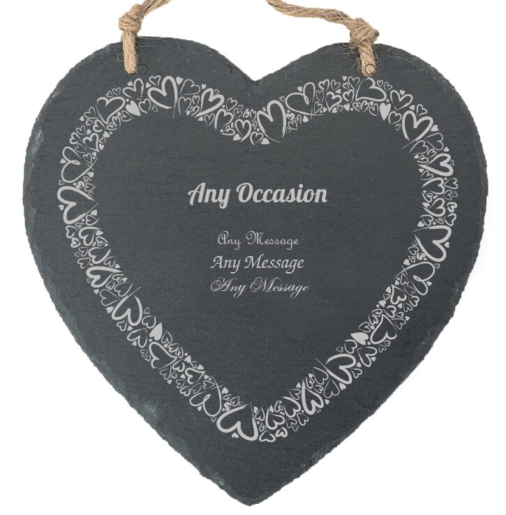 Personalised Engraved Memo Board Heart filled Border Family Gift