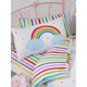 image 1 of Bedding & Beyond Childrens/Kids Rainbow Duvet Cover Set - White/Blue - Single White | Single
