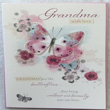 Butterfly Design Grandma Birthday Greeting Card