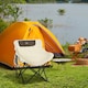 image 1 of Outsunny Camping Chair, Lightweight Folding Chair with Carrying Bag and Storage Pocket, Perfect for Festivals, Fishing, Beach and Hiking, White