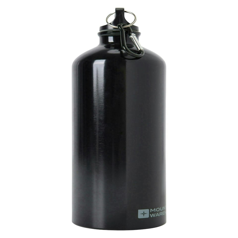 image 1 of Mountain Warehouse 1L Metallic Bottle With Karabiner - 1 Litre Black