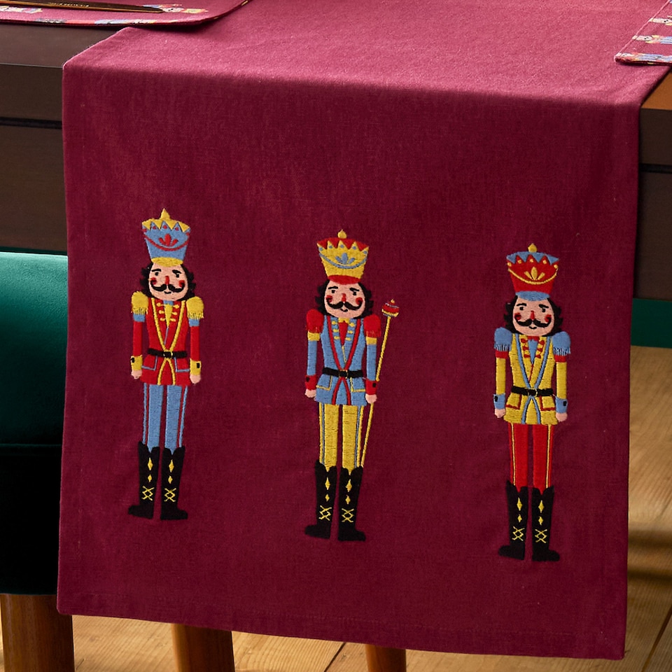 image 1 of Catherine Lansfield Christmas Nutcracker Cotton Dining Table Runner