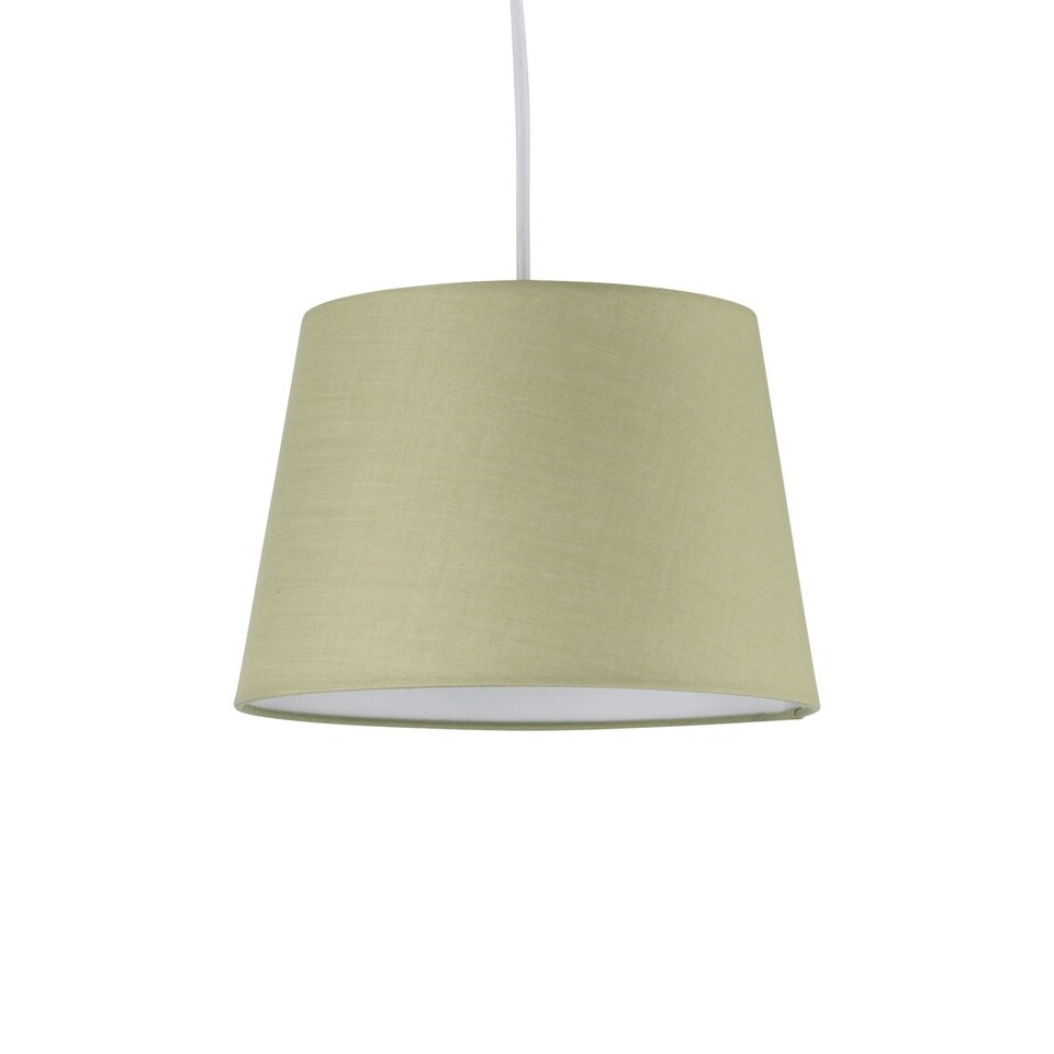 image 1 of Sage Green Cotton 23cm Tapered Cylinder Pendant or Lamp Shade Green