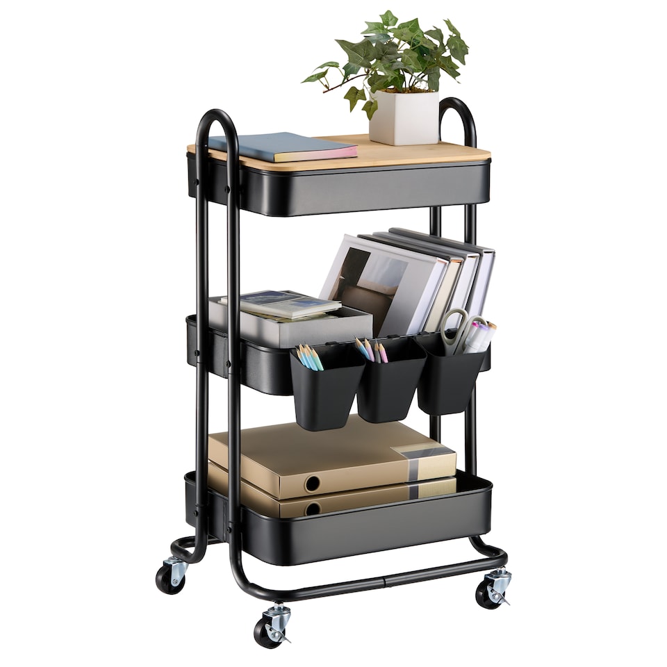 image 1 of Vonhaus Storage Trolley 3 Tier Bathroom & Kitchen Storage