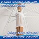 image 3 of Harbour Housewares Wooden Garden Parasol with Tassel Fringe - 1.4M - Pastel Pink Stripe Pink