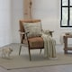 image 8 of Faux Leather Suede Cream Selma Accent Chair