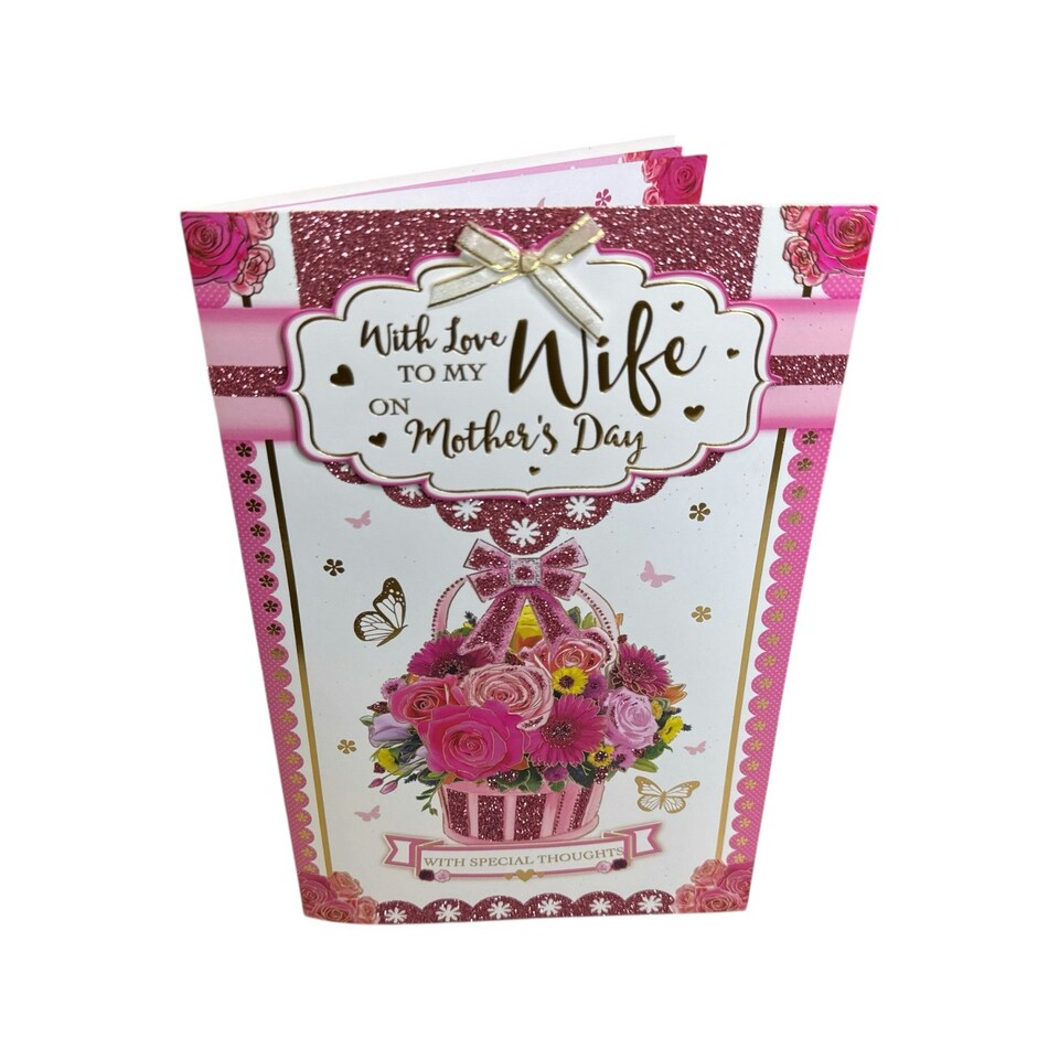 image 1 of To My Wife Traditional Flower Bouquet Mother's Day Boxed Card