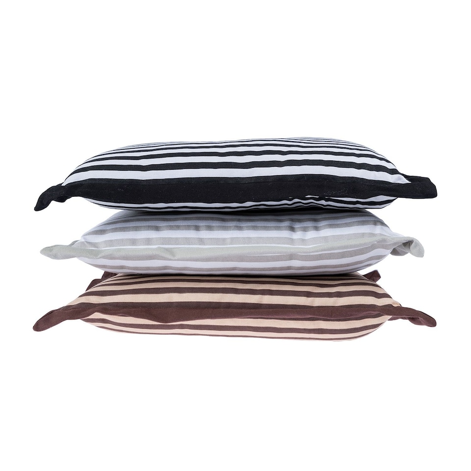 image 1 of Homescapes Grey and White Striped Seat Pad | Grey | 40 x 40 cm | 1