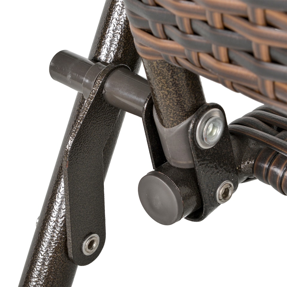 image 1 of Outsunny Folding Garden Chairs Set of 2, PE Rattan Garden Dining Chairs with Armrests, High Back and Steel Frame, Weather Resistant Outdoor Dining Furniture for Patio, Balcony, Brown