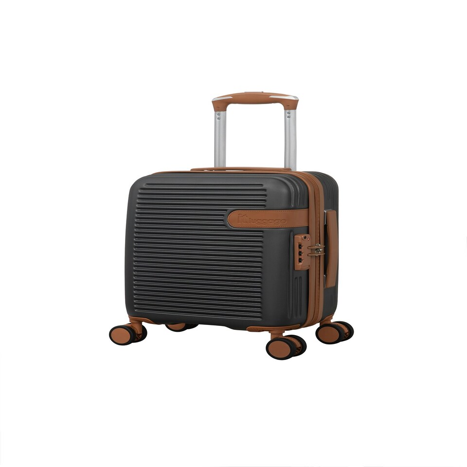 image 1 of IT Luggage Clarify Charcoal Underseat Suitcase with TSA Lock Grey | Cabin Bag