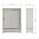 image 7 of Faire 150cm Sliding Combination Wardrobe in Dove Grey with Oak Top Grey