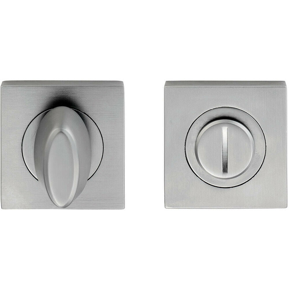 Loops Bathroom Thumbturn Lock & Release Handle Square Rose Satin Chrome