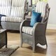 image 2 of Desser Turin Grey Rattan 2 Seater Sofa Set in Duke Grey Stripe - Conservatory Sofa Suite