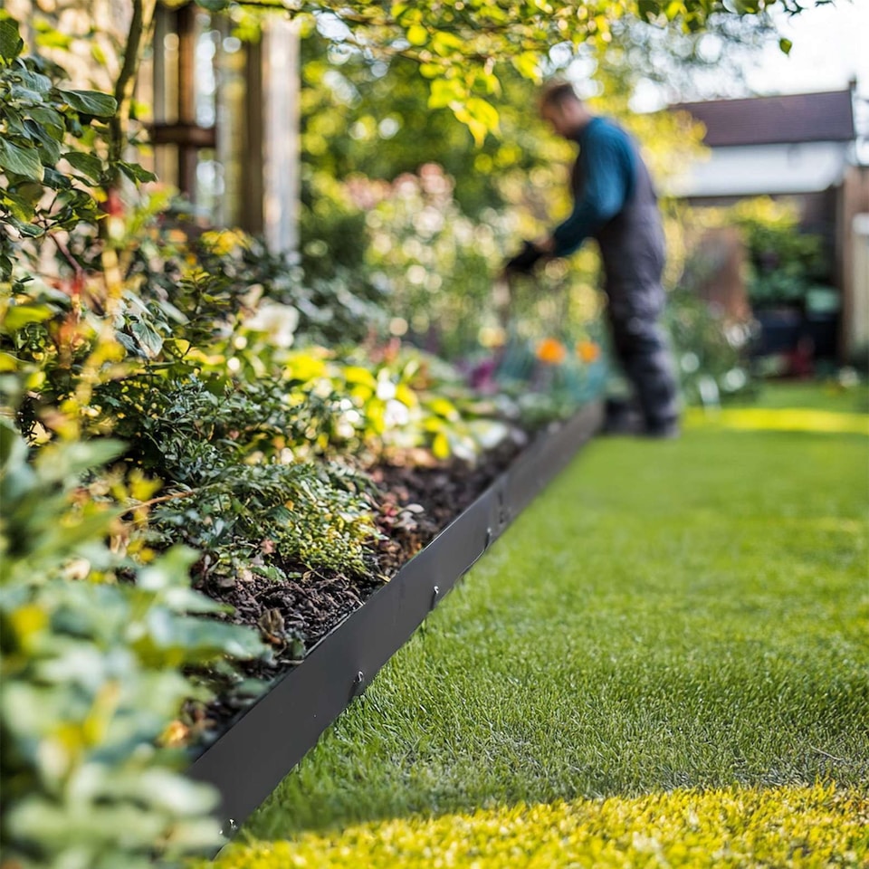 image 1 of 5 x Metal Garden Lawn & Border Edging - Face Height 6.5cm
