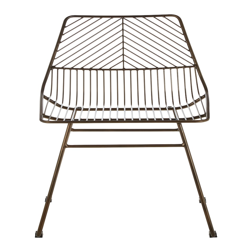 image 1 of Interioirs by Premier Small Bronze Metal Wire Chair, Sturdy Metal Chair for Kitchen, Outdoor Tapered Metal Chair for Patio, Lawn