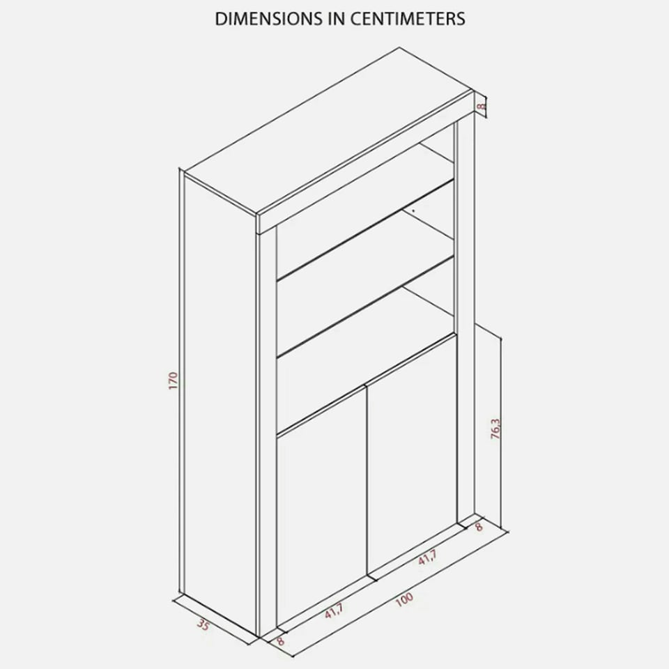 image 1 of Black Display Cabinet 100cm Gloss Doors Free LED Modern Tall Unit Black