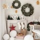 image 3 of Red Star Mirrored Paper Hanging Decoration 30cm