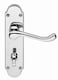 image 3 of Golden Grace Epsom Design Victorian Scroll Bathroom Door Handles on Backplate in Polished Chrome with Mortise Lock Set with 1 Pair of 3" Hinges - 170mm X 40mm | Chrome | 1 Set