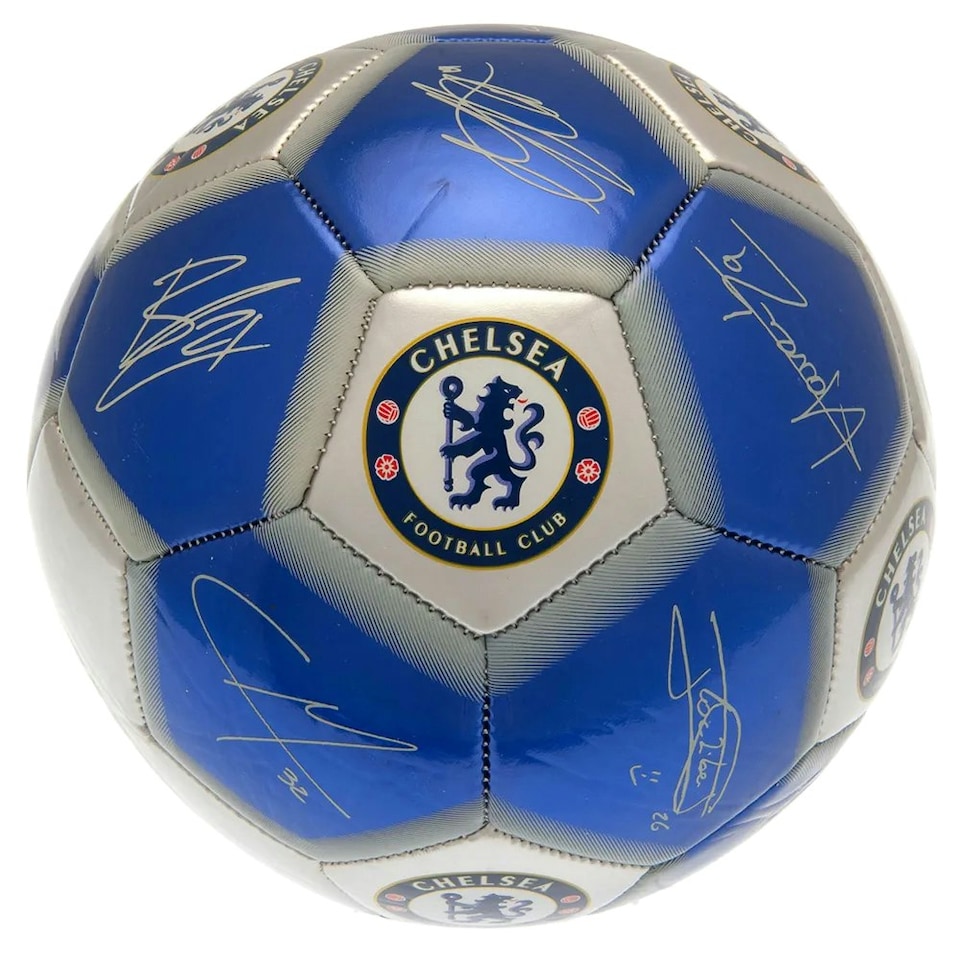 image 1 of Chelsea FC Signature 26 Panel Football - Blue/White - 5 Blue