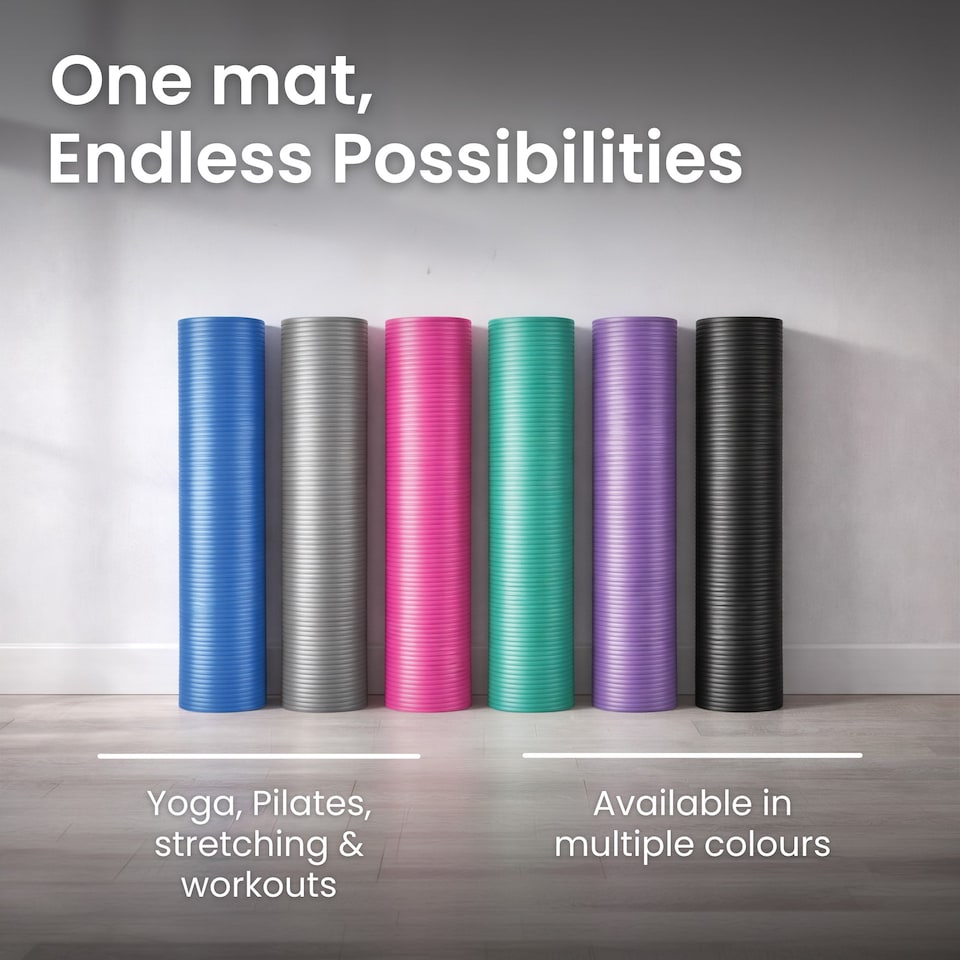 image 1 of Lockie Fitness Yoga Mat 8 mm Thick, Non Slip Exercise Mat for Women and Men, TPE Foam Pilates Mat, Gym Mat for Home Workout, Yoga, Pilates, Exercise & Gymnastics, 180 x 60 cm, Purple