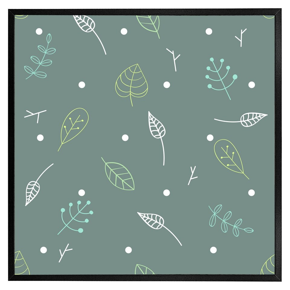 image 1 of Hand drawn leaves (Picutre Frame) Grey | M