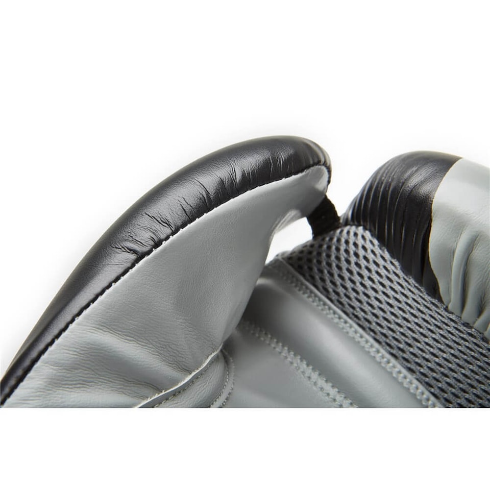 image 1 of Reebok Boxing Gloves Grey, 14oz — Breathable Mesh Palm & Hook-and-Loop Strap | Grey | Black and Grey | 14oz