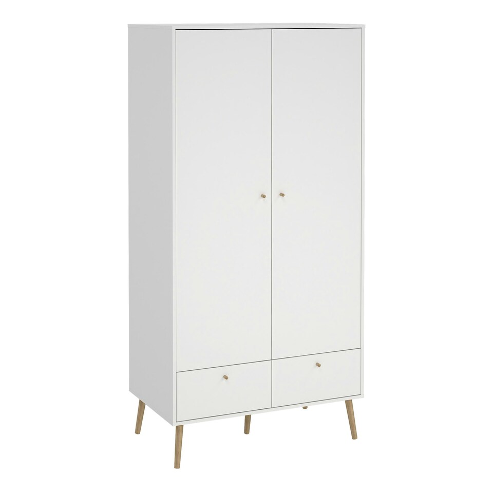 image 1 of Cumbria Wardrobe with 2 Doors + 2 Drawers White