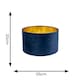 image 7 of ValueLights Reni Medium Navy Velvet Chrome Inner Lamp Shade | Blue
