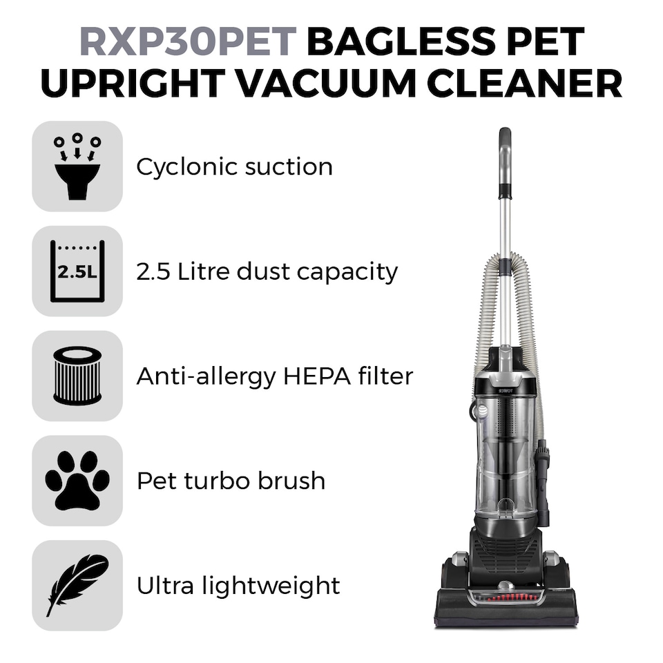 image 1 of TXP30PET Bagless Upright Vac with Pet Brush Platinum