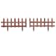 image 1 of Outsunny Pack of 12 Wooden Plant Border Fence Garden Fixed Picket Fence Brown