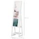 image 5 of HOMCOM Jewellery Cabinet, Standing Mirror with LED Lights, Full-Length Mirror with Storage Drawers, Hooks and Shelves, Make-Up Armoire, Jewellery Organiser for Bedroom, White