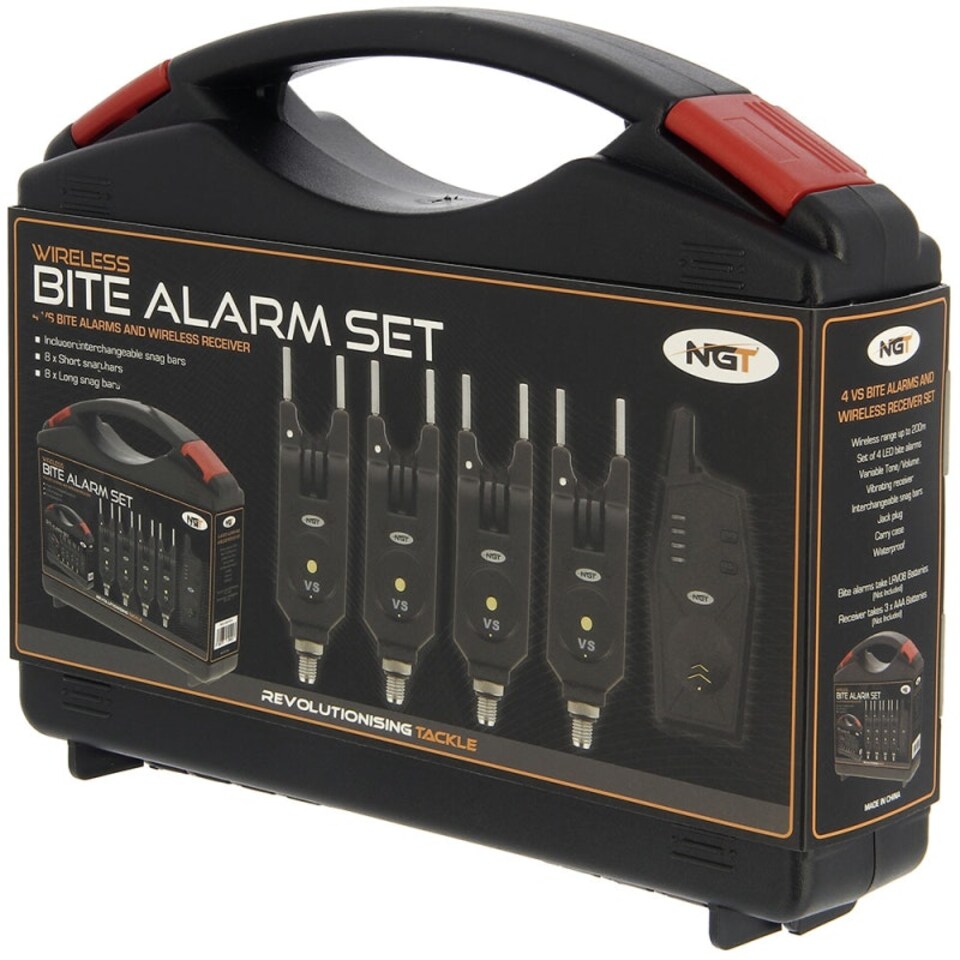 image 1 of NGT VS 3 Piece Wireless Bite Alarms - Red Green Blue LED