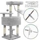 image 6 of Yaheetech 116.5 cm Multilevel Cat Tree with Condo Light Grey