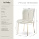 image 6 of Dining Chair Tessa - ergonomic high backrest, slim steel legs, soft fabric | White | Bouclé white/gold | 1