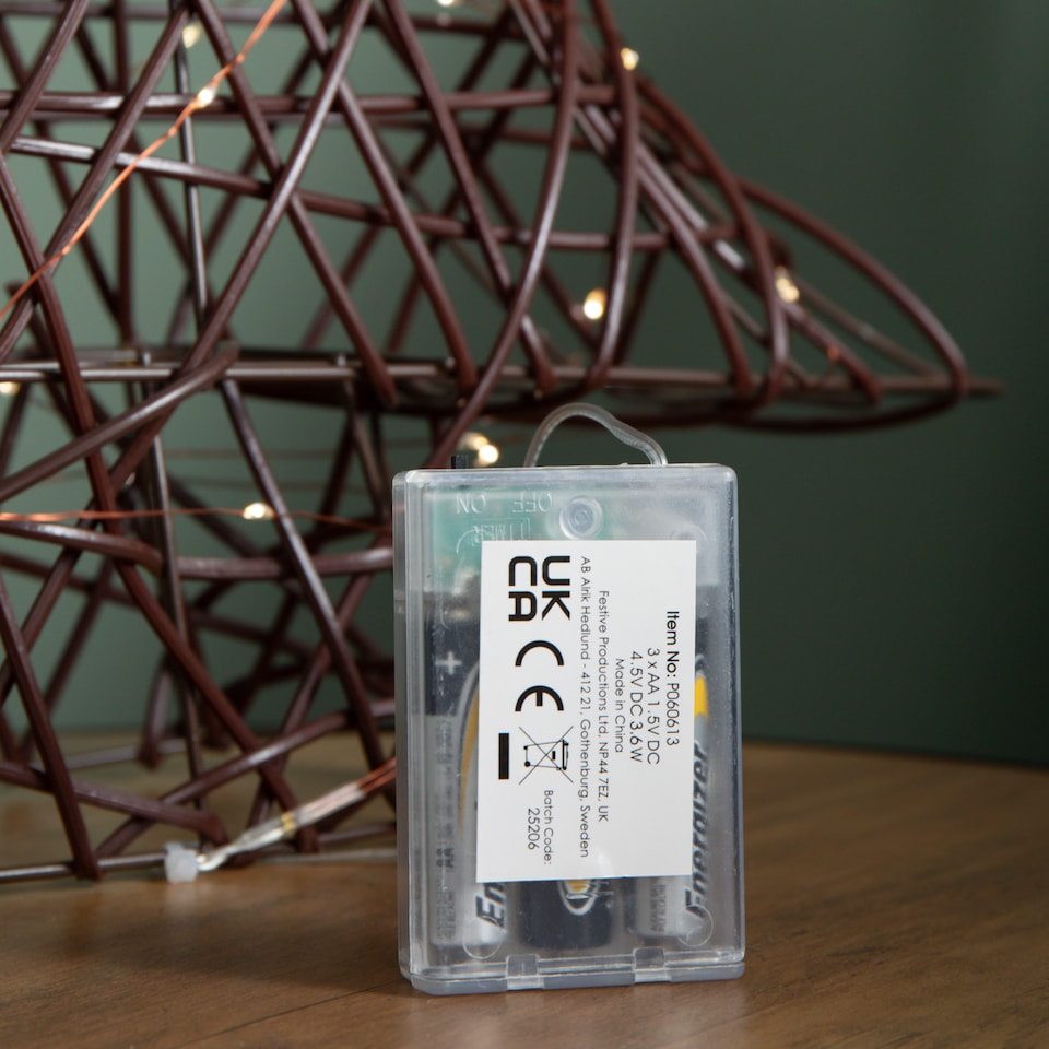 image 1 of 60cm Battery Operated Light up Christmas Tree with Red Bow & 60 Warm White LEDs