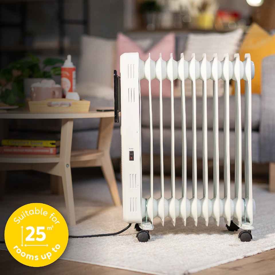 image 1 of Russell Hobbs RHOFR2521-D 2.5kW Digital Touch Control 11-fin Oil Filled Radiator in White
