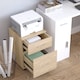 image 7 of HOMCOM 2 Drawer Filing Cabinet with Wheels, Mobile Filing Cabinet for Home Office, Small Printer Stand, Oak