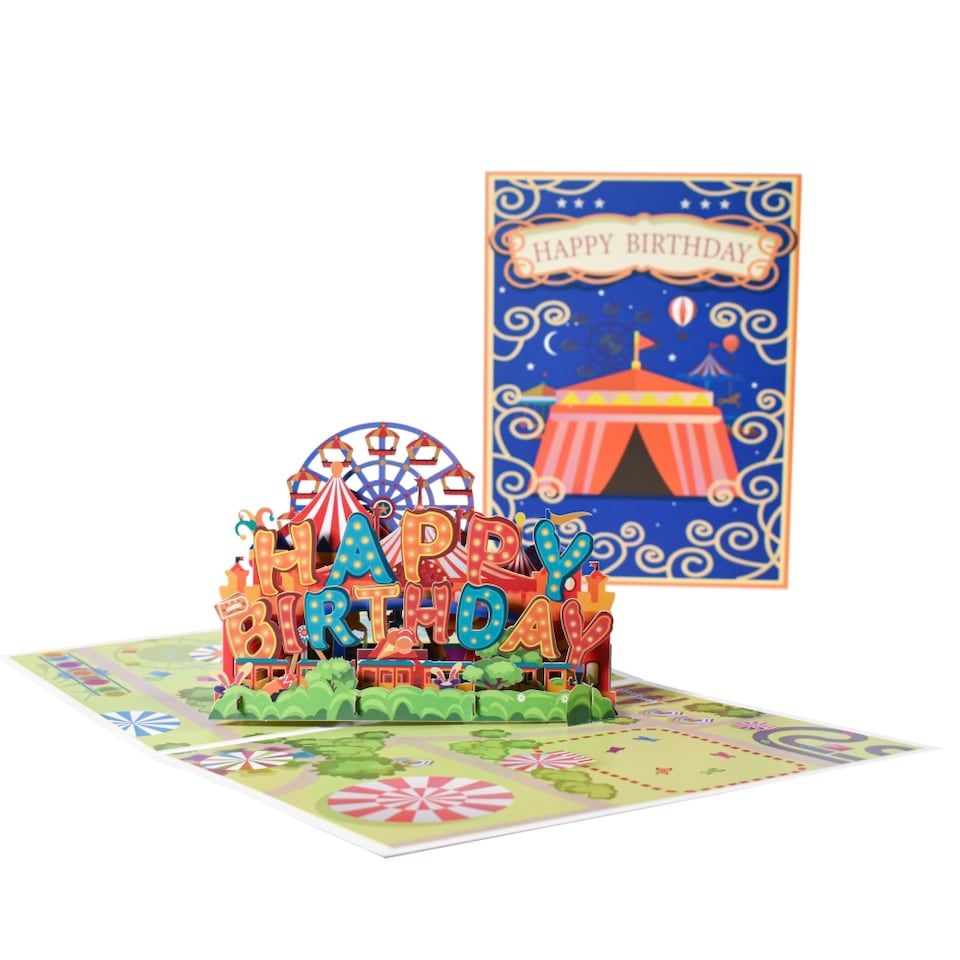 image 1 of Carnival Theme 3D Pop Up Birthday Card